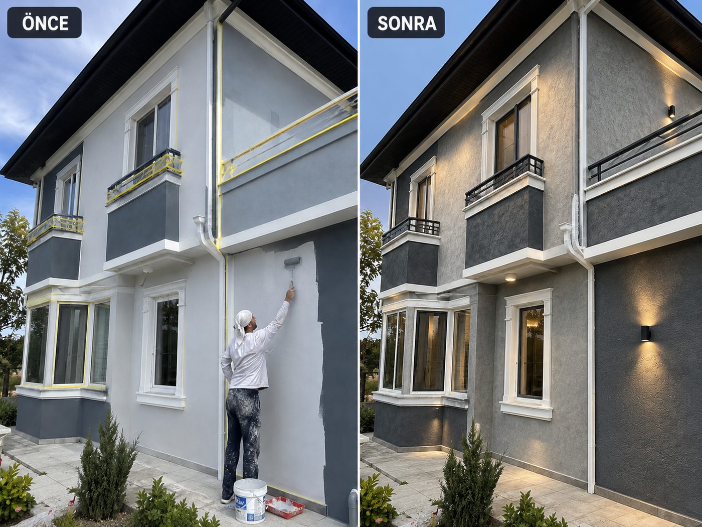 Eski İzmir dış cephe boya öncesi ve sonrası