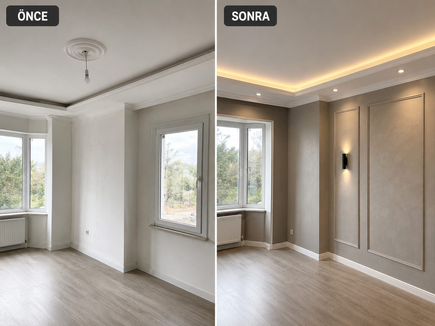 Eski İzmir iç cephe boya öncesi ve sonrası